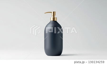 A sleek and elegant bottle of dishwashing liquid stands against a neutral backdrop, highlighting contemporary design and functionality in kitchenware 130134259
