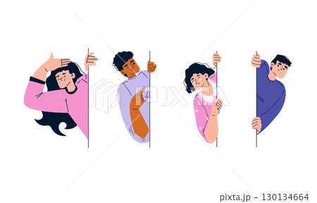 Varied and Diverse Individuals Actively Engaging in Interactions with Vertical Bars 130134664