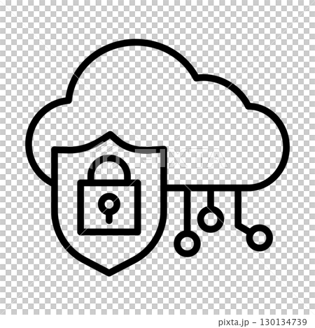 Protected cloud computing icon. Protected cloud computing icon. 130134739