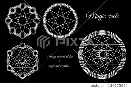 白い魔法陣のセット。 白い魔法陣のセット。 130135933