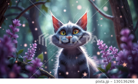 The Cheshire Cat in the Enchanted Forest, from Alice in Wonderland 130136266
