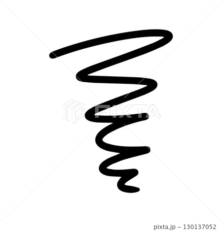 悩みや不満のイメージ。もやもやした気持ちやストレスを感じた感情のアイコンイラスト。手書きの線で描かれ 130137052