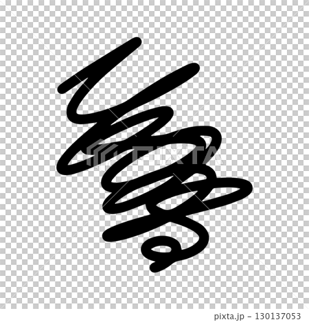 悩みや不満のイメージ。もやもやした気持ちやストレスを感じた感情のアイコンイラスト。手書きの線で描かれ 130137053