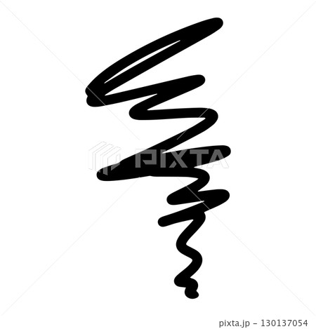 悩みや不満のイメージ。もやもやした気持ちやストレスを感じた感情のアイコンイラスト。手書きの線で描かれ 130137054