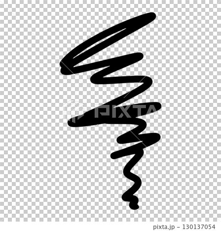 悩みや不満のイメージ。もやもやした気持ちやストレスを感じた感情のアイコンイラスト。手書きの線で描かれ 130137054