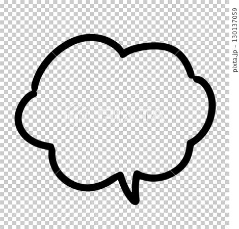 Hand-drawn cute speech bubble vector illustration. Comic speech bubble that looks like it was drawn with a pen. Hand-drawn cute speech bubble vector illustration. Comic speech bubble that looks like it was drawn with a pen. 130137059