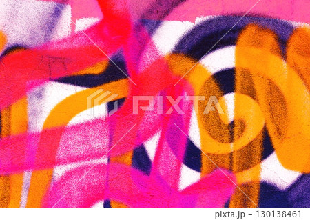 Neon Graffiti Swirl Pattern in Pink, Orange, Navy for Funky 90s Aesthetic 130138461