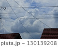 roof with blue sky and clouds 130139208