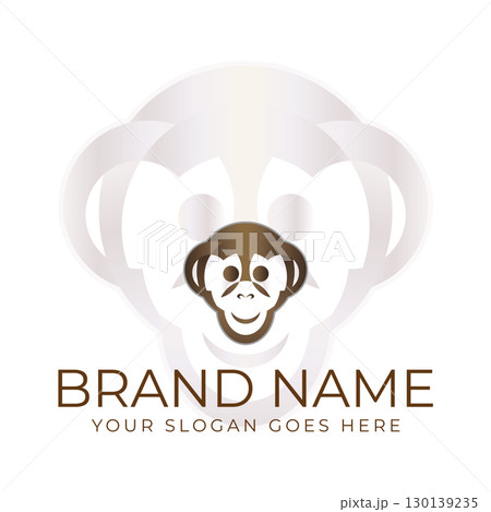 Creative design of elegant monkey head logo Creative design of elegant monkey head logo 130139235