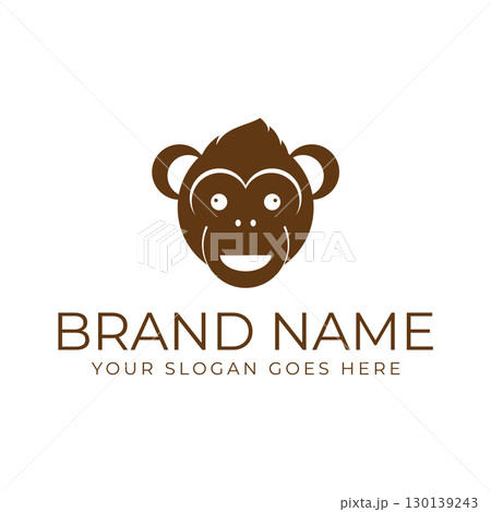Creative design of elegant monkey head logo 130139243