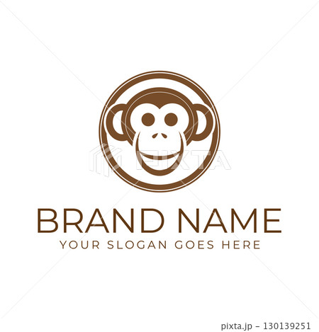 Creative design of elegant monkey head logo Creative design of elegant monkey head logo 130139251