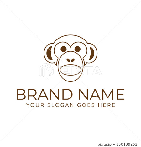 Creative design of elegant monkey head logo Creative design of elegant monkey head logo 130139252