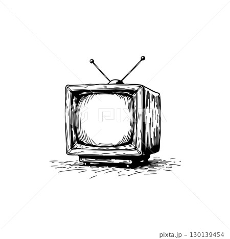 Retro Television Illustration: A Nostalgic Nod to Classic Media Technology Retro Television Illustration: A Nostalgic Nod to Classic Media Technology 130139454