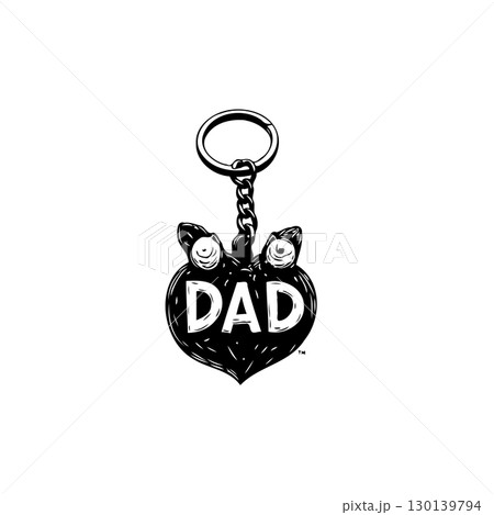 Charming Dad Keychain Illustration: A Heartfelt Gift for Father's Day Celebration Charming Dad Keychain Illustration: A Heartfelt Gift for Father's Day Celebration 130139794