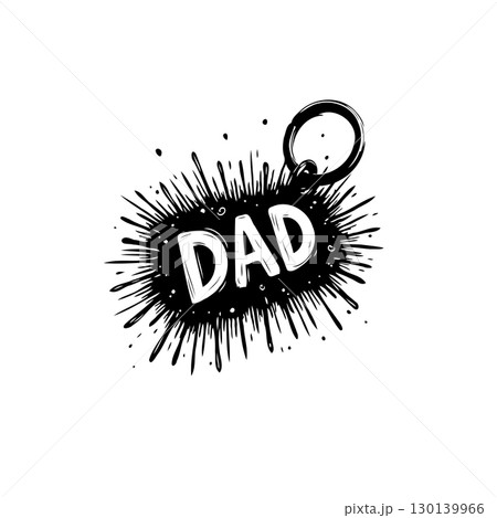 Father's day design with a keychain and a text design celebrating fathers Father's day design with a keychain and a text design celebrating fathers 130139966