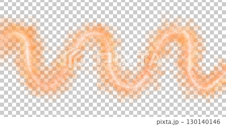 Wavy glowing orange light trail with smoke or dust particles on transparent background, abstract fire or magic energy effect Wavy glowing orange light trail with smoke or dust particles on transparent background, abstract fire or magic energy effect 130140146