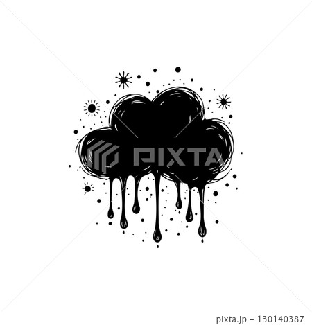 Abstract cloud vector design with dripping effect and whimsical sun elements Abstract cloud vector design with dripping effect and whimsical sun elements 130140387