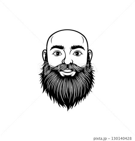 Detailed Line Art Portrait of a Bald Man with a Full Beard Illustration Detailed Line Art Portrait of a Bald Man with a Full Beard Illustration 130140428