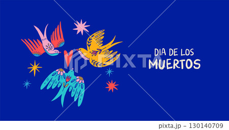 Dia de los muertos, Day of the dead, Mexican holiday, festival. Hand drawn vector poster, banner and Dia de los muertos, Day of the dead, Mexican holiday, festival. Hand drawn vector poster, banner and 130140709