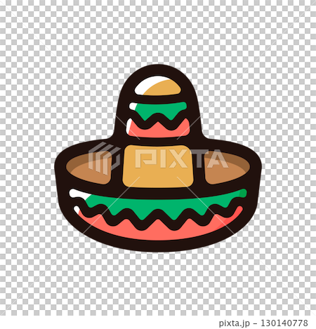 草帽插圖圖示（墨西哥、傳統文化、墨西哥素材） 130140778