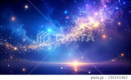 宇宙の輝きが漂うロマンチック背景幻想的で美しい抽象デザイン素材 130141462