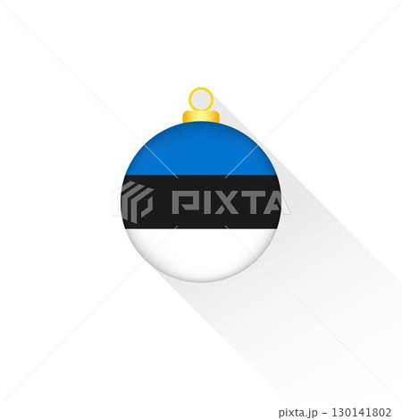 Estonia National Flag Christmas Decoration. 130141802