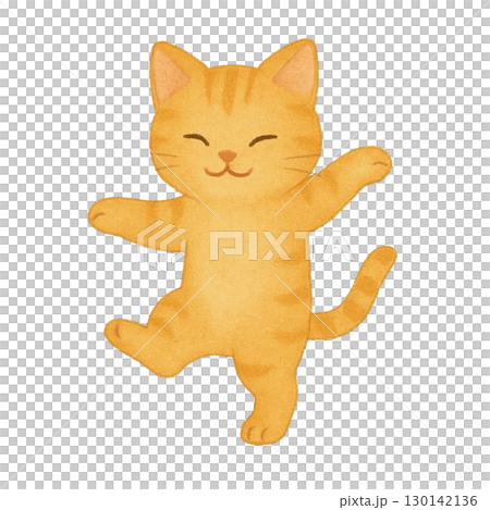 踊っている子猫のイラスト 130142136