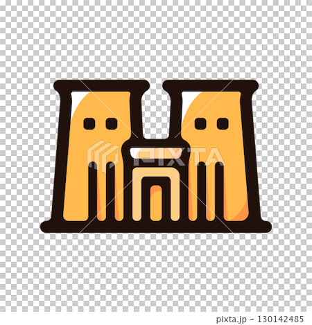 古埃及神廟插圖圖示（古埃及、旅行、埃及文化材料） 130142485