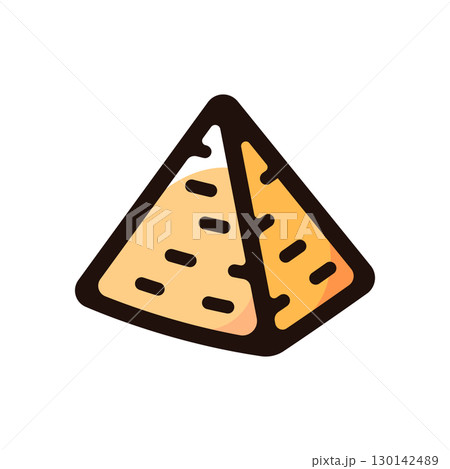 ピラミッドのイラストアイコン（古代エジプト・旅行・エジプト文化素材） 130142489