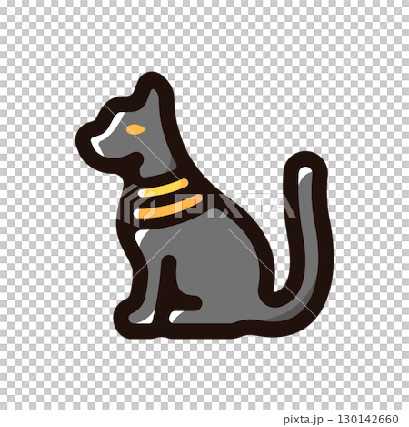 エジプトの猫のイラストアイコン（エジプト神話・旅行・エジプト文化素材） 130142660
