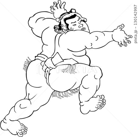 浮世絵　相撲取り　その59 130142997