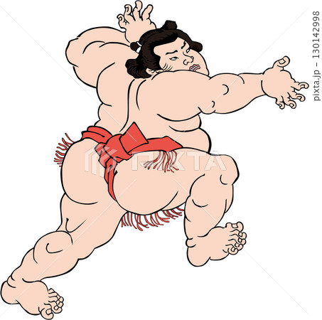 浮世絵　相撲取り　その60 130142998