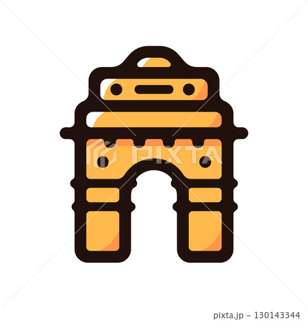 インド門のイラストアイコン（観光・旅行・インド素材） 130143344