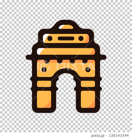 インド門のイラストアイコン（観光・旅行・インド素材） 130143344