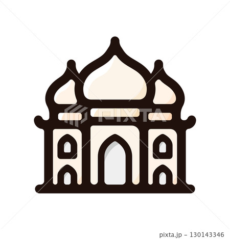 タージ・マハルのイラストアイコン（観光・旅行・インド素材） 130143346