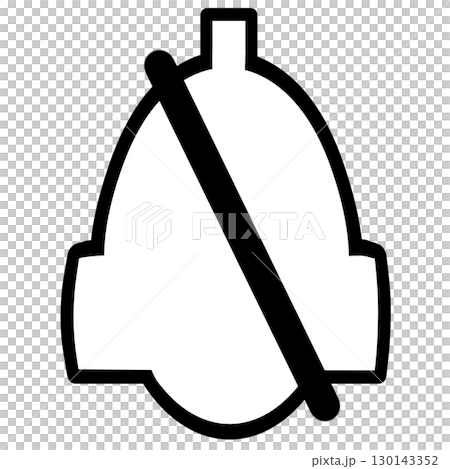 通知鈴靜音圖示簡單白色透明PNG插畫素材 130143352