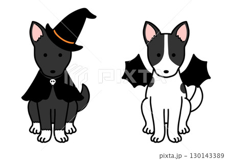 ハロウィンコスチュームの犬・保護犬・雑種犬 130143389