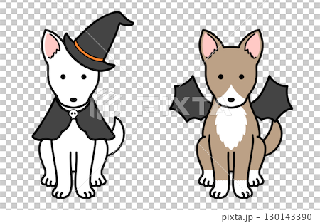 穿著萬聖節服裝的狗、救援犬和混種狗 穿著萬聖節服裝的狗、救援犬和混種狗 130143390