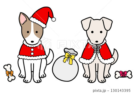 クリスマスコスチュームの犬・保護犬・雑種犬 130143395