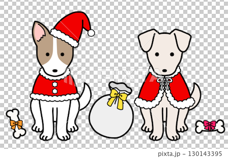 クリスマスコスチュームの犬・保護犬・雑種犬 130143395