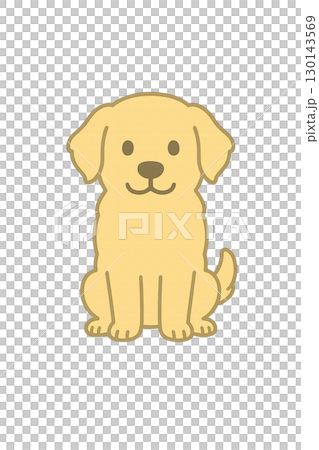 幼稚園・保育園向け ゴールデンレトリーバーのゆるかわキャライラスト(背景透過) 幼稚園・保育園向け ゴールデンレトリーバーのゆるかわキャライラスト(背景透過) 130143569