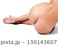 Beautiful female backside, white background 130143607