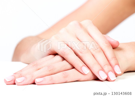 Well-groomed female hands 130143608