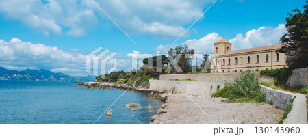 abbey of Lerins on Saint-Honorat Island by the sea 130143960