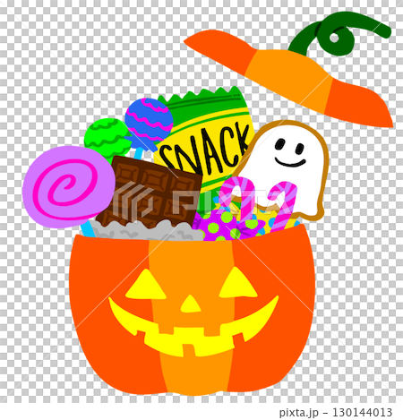 裝滿萬聖節糖果的南瓜燈 130144013