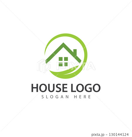 Green House Logo Design Template vector illustration Green House Logo Design Template vector illustration 130144124