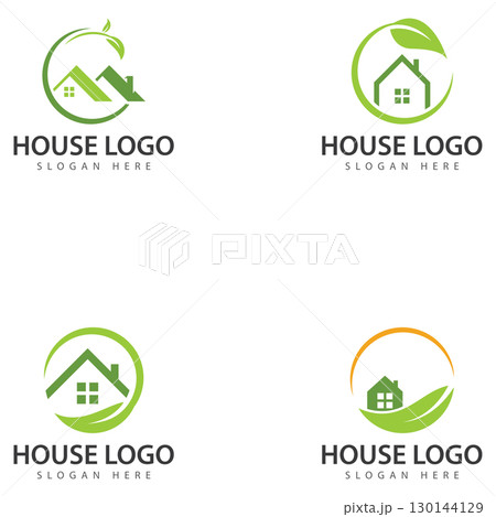 Green House Logo Design Template vector illustration 130144129