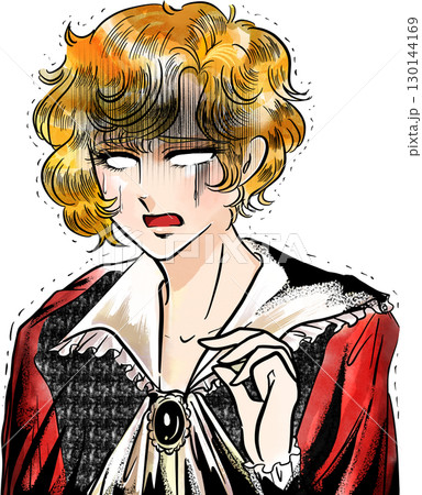 ショックで言葉を失う昭和少女漫画風中世ヨーロッパの金髪王子 ショックで言葉を失う昭和少女漫画風中世ヨーロッパの金髪王子 130144169