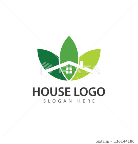 Green House Logo Design Template vector illustration Green House Logo Design Template vector illustration 130144190
