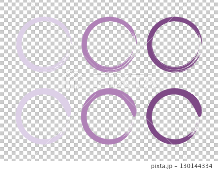 簡單的筆畫圓形插圖集，紫色 130144334